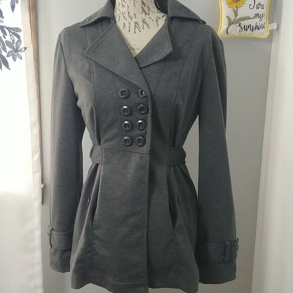 Heart Soul Jackets & Blazers - Heart Soul Double Breasted Light Jacket M Dark Grey